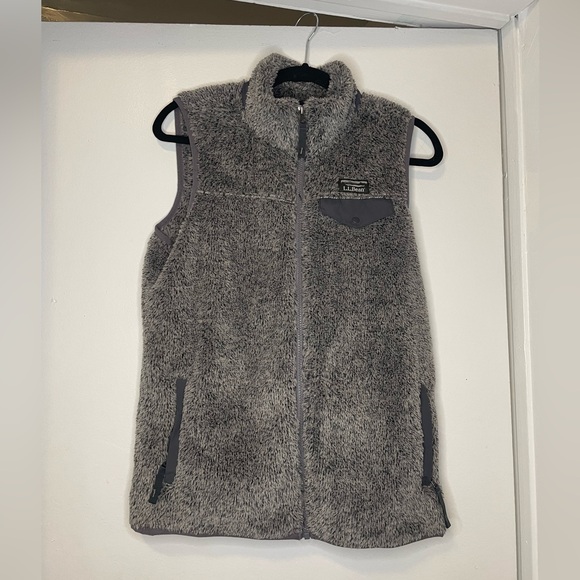 LL Bean Grey Fleece Vest - Picture 2 of 7